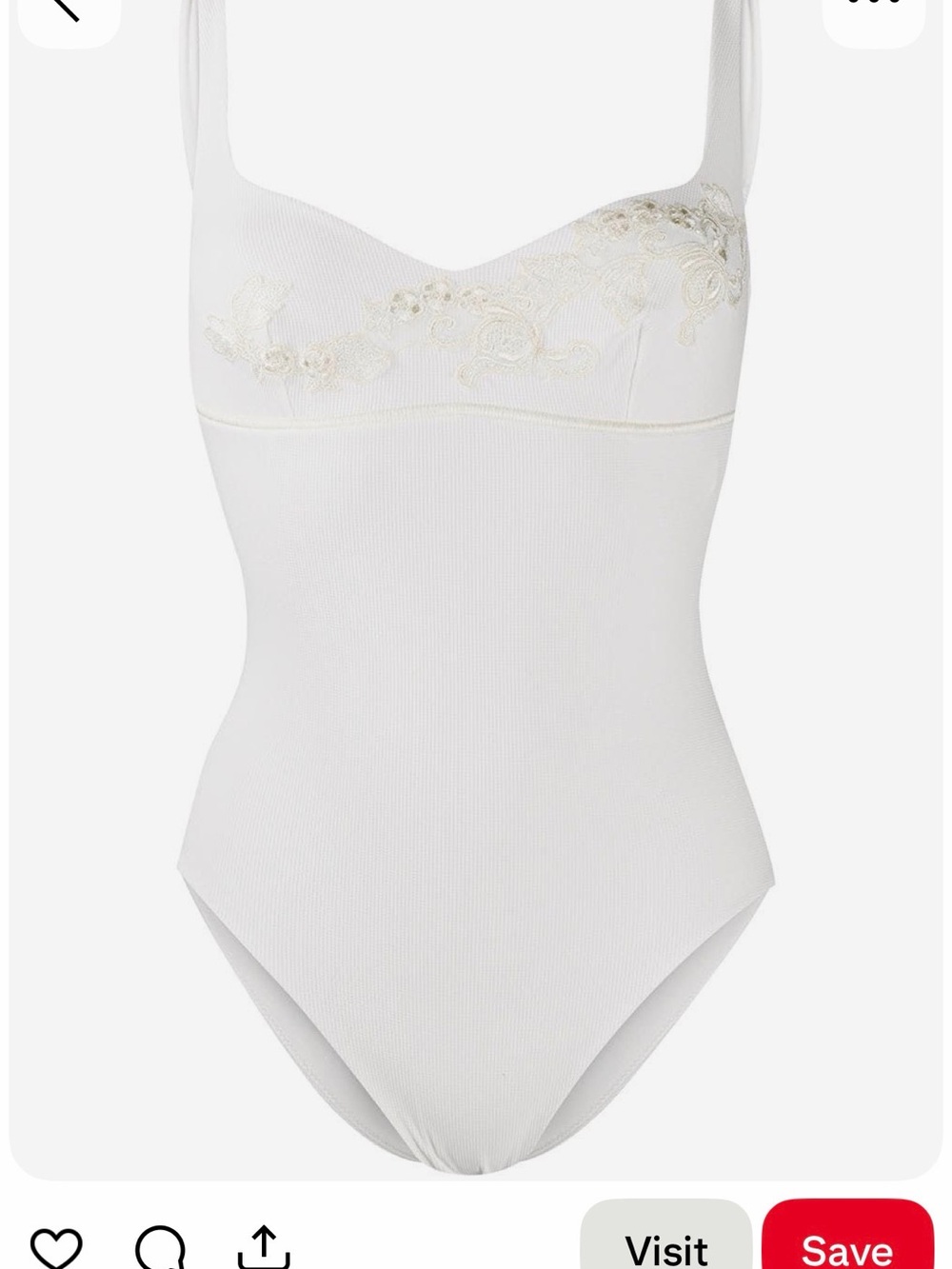 La Perla White One-Piece Swimsuit with Delicate Embroidery